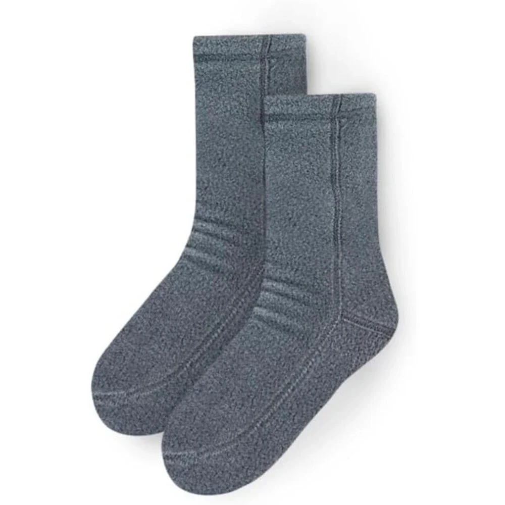 Polar Women's Grey Feet Fleece Socks Men Elderly Slipper Thick XXL (M14-15)